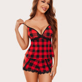 Cami Set Lace Trim Short Pjs Sets