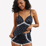 Cami Set Lace Trim Short Pjs Sets