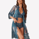 3 Piece Bra and Panty Sets with Robe