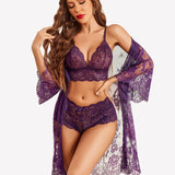 3 Piece Bra and Panty Sets with Robe