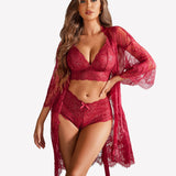 3 Piece Bra and Panty Sets with Robe