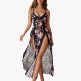 Lace Mesh Side Split Nightgowns