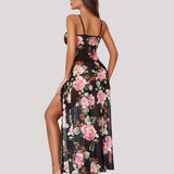 Lace Mesh Side Split Nightgowns