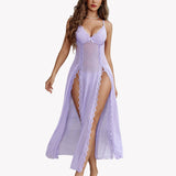 Lace Mesh Side Split Nightgowns