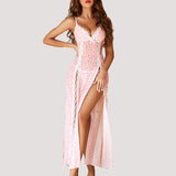 Lace Mesh Side Split Nightgowns