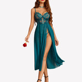 Lace Mesh Side Split Nightgown
