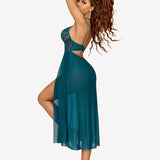 Lace Mesh Side Split Nightgown