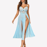 Lace Mesh Side Split Nightgown