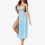 Lace Mesh Side Split Nightgown