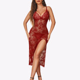 Lace Nightdress Long Side Split Dress