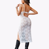 Lace Nightdress Long Side Split Dress