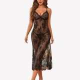 Floral Lace Halter Lingerie Dress