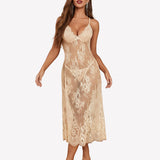 Floral Lace Halter Lingerie Dress