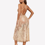 Floral Lace Halter Lingerie Dress