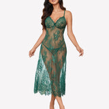 Floral Lace Halter Lingerie Dress