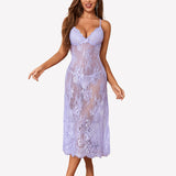Floral Lace Halter Lingerie Dress