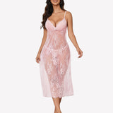 Floral Lace Halter Lingerie Dress