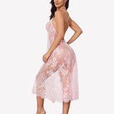 Floral Lace Halter Lingerie Dress