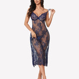 Floral Lace Halter Lingerie Dress