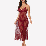 Floral Lace Halter Lingerie Dress