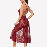 Floral Lace Halter Lingerie Dress