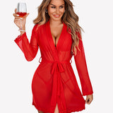 3 Piece Set Kimono Robe with Bra and Panty