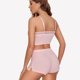 Pajama Sets Lace Trim Short PJ Set