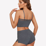 Pajama Sets Lace Trim Short PJ Set