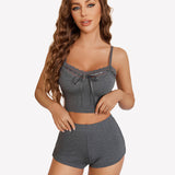Pajama Sets Lace Trim Short PJ Set