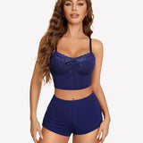Pajama Sets Lace Trim Short PJ Set