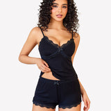 Cami Pajama Set Lace Trim Short PJ Set