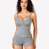 Cami Pajama Set Lace Trim Short PJ Set