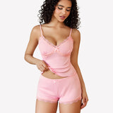 Cami Pajama Set Lace Trim Short PJ Set