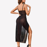 Lace Chemise Mesh Side Split Nightdress