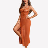 Lace Chemise Mesh Side Split Nightdress