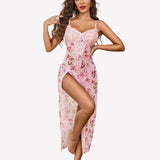 Lace Chemise Mesh Side Split Nightdress