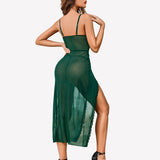 Lace Chemise Mesh Side Split Nightdress