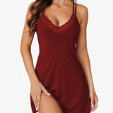 Lace Deep V Teddy Babydoll