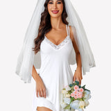 Lace Deep V Teddy Babydoll