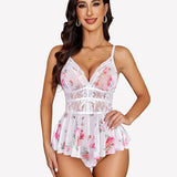 Lace Bodysuit V Neck Mesh Sleepwear