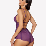 Lace Bodysuit V Neck Mesh Sleepwear