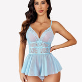 Lace Bodysuit V Neck Mesh Sleepwear