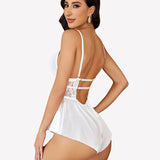 Lace Bodysuit V Neck Mesh Sleepwear