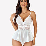 Lace Bodysuit V Neck Mesh Sleepwear