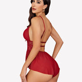 Lace Bodysuit V Neck Mesh Sleepwear