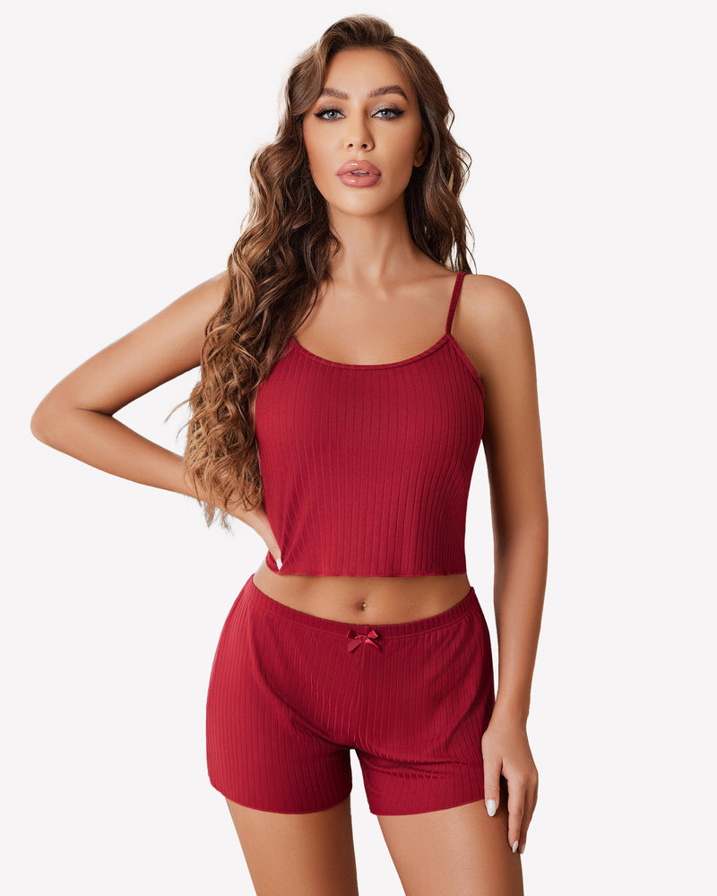 Cami Pajama Sets Ribbed Lounge Set