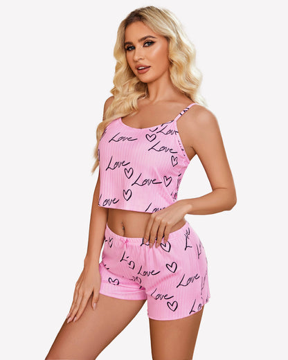 Cami Pajama Sets Ribbed Lounge Set