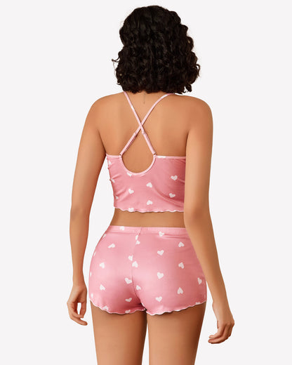 Ribbed Cami Pajama Set 2 Piece PJ Set