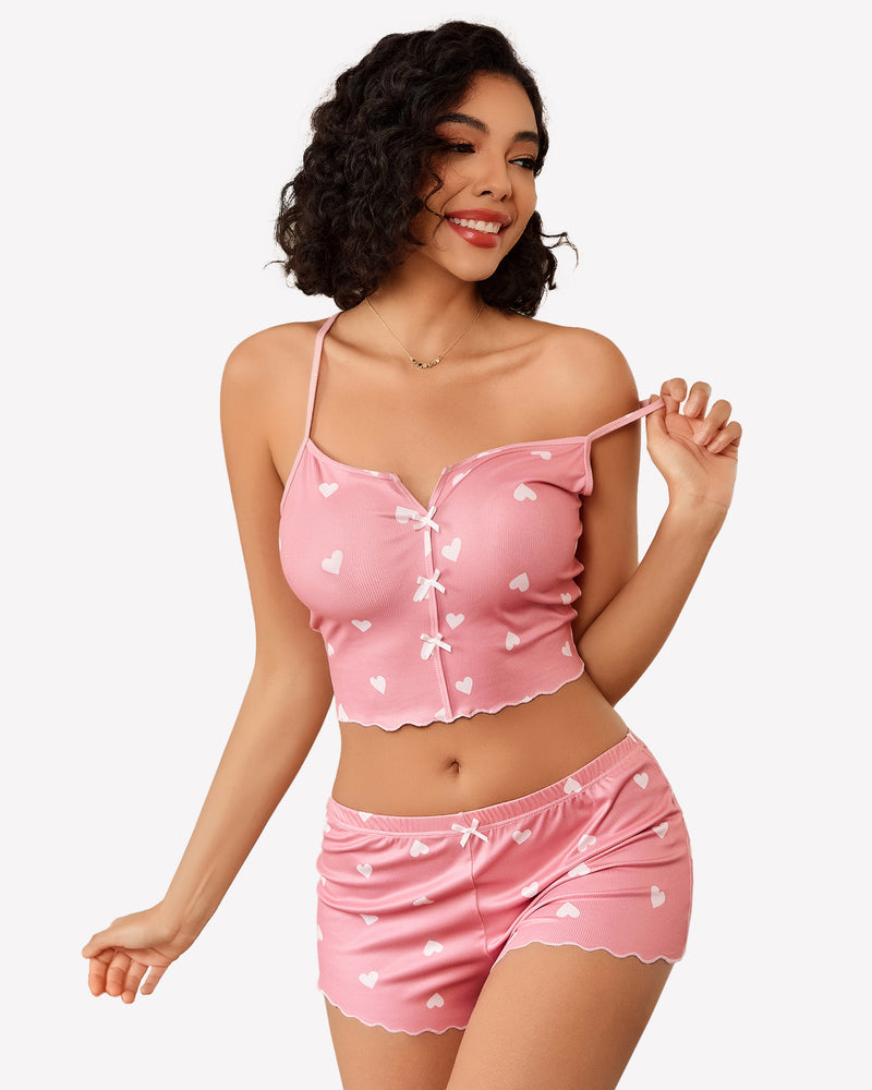 Ribbed Cami Pajama Set 2 Piece PJ Set