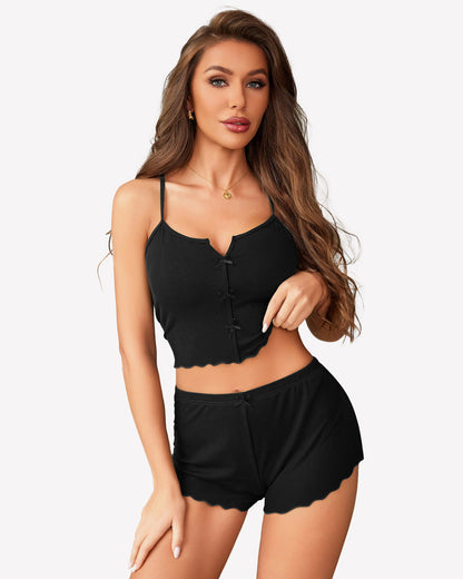 Ribbed Cami Pajama Set 2 Piece PJ Set